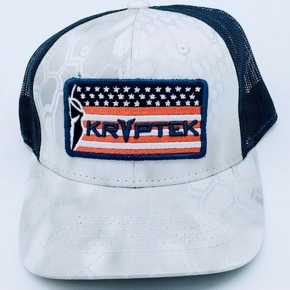 Kryptek Spartan American Flag White Mesh USA Patriotic Cap Hat New With Tags NWT - Picture 1 of 11